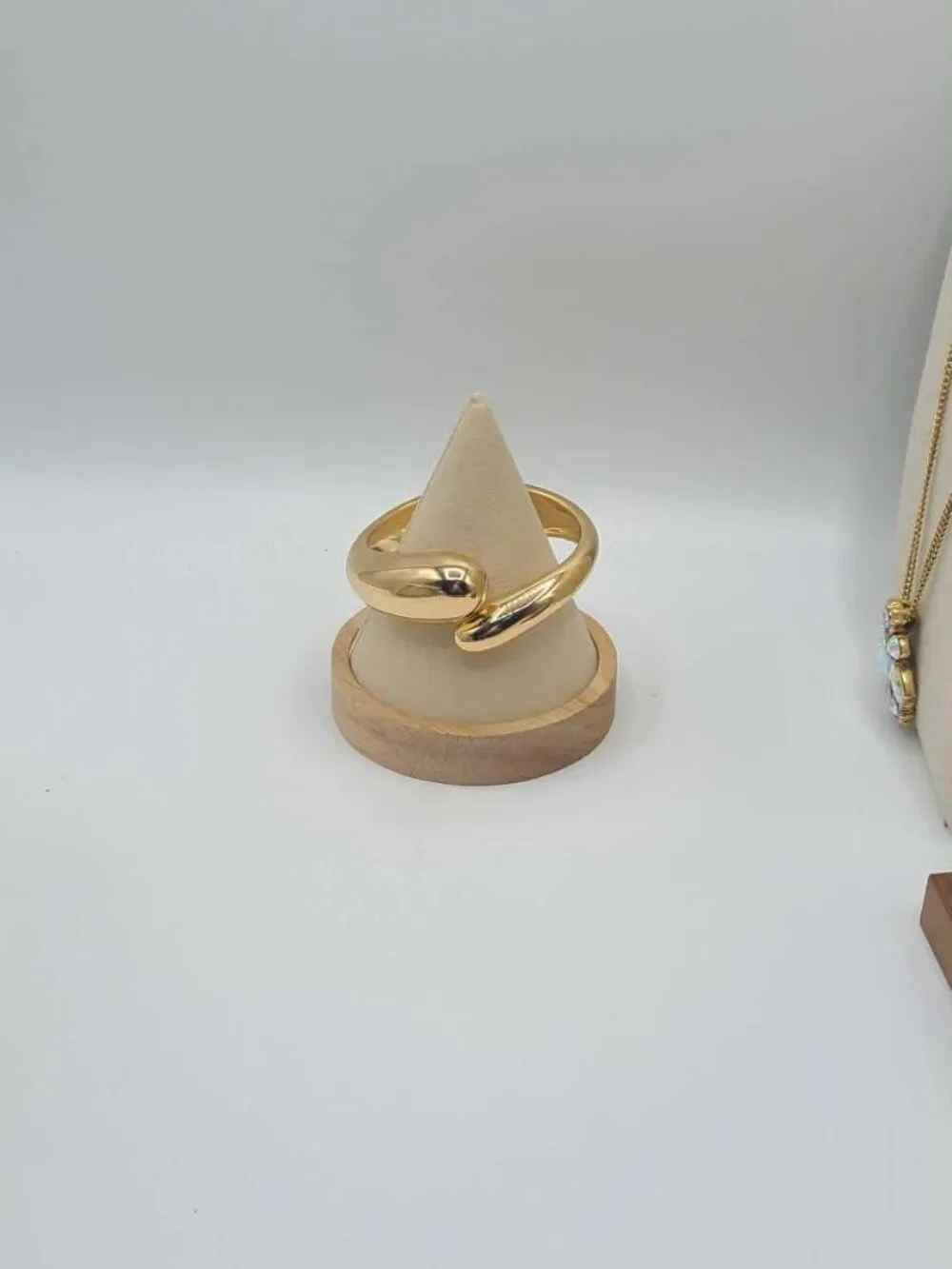 Unmarked Gold Tone Bypass Cuff Bangle